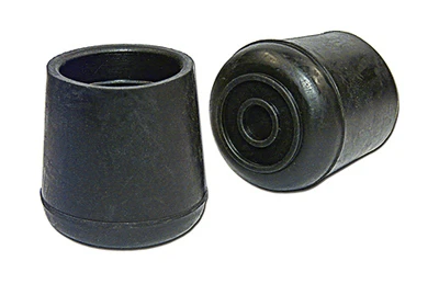 Furniture Leg Tip, Black Rubber, 1/2-In., 4-Pk.
