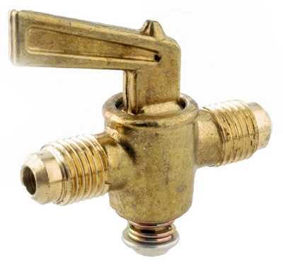 Flare Two-Way Shut-Off Cock Valve, Brass Construction, Three Eighths Inch by Three Eighths Inch