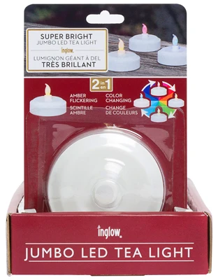 Led Jumbo Tea Light, Color-changing, 2.6 X 2 Inches, Unscented