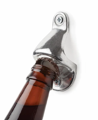 Wall-Mount Bottle Opener Durable Metal Construction Easy Installation