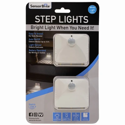 Sensor Brite Step Lights, Wireless Motion-Activated LED Lights, 2-Ct.