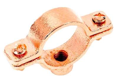Split Ring Pipe Tubing Hanger, Copper Plated, 1 In.
