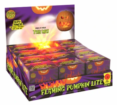 Halloween Flaming Pumpkin Light, Battery-Operated