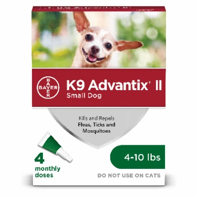 Flea And Tick Prevention & Treatment for Dogs 4-10 Lbs., 4 Doses