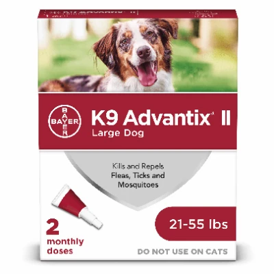 Flea And Tick Prevention & Treatment for Dogs  21-55-Lbs., 2 Doses