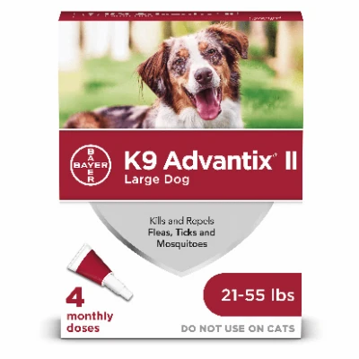 Flea And Tick Prevention & Treatment for Dogs 21-55 Lbs., 4 Doses