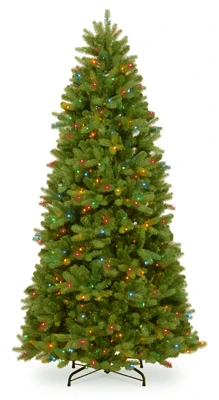Artificial Pre-Lit Newberry Spruce Christmas Tree with 750 Multi-Color Lights, 7.5 Feet Tall