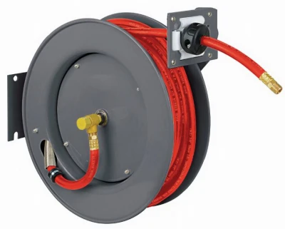 3/8-inch X 50-foot Rubber Air Hose Reel With Steel Bracket