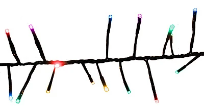 Battery Operated Multi-Color LED Cluster Euro Style 120 Light Set 9 Foot