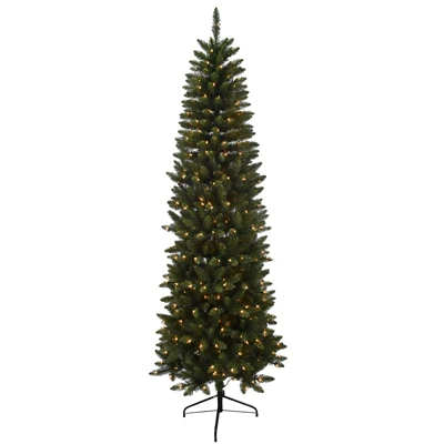 Artificial Pre-lit Christmas Tree, Pencil Slim Jasper Fir, 400 Clear Lights, 7.5-ft.