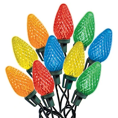 LED 75-Light Set, C9, Multi-Color Faceted