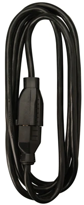Extension Cord, 16/2 SJOW, Black Round Vinyl, 15-Ft.