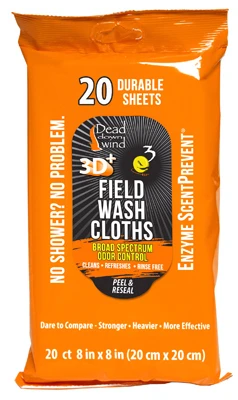 Scent Elimination Field Wash Cloths, 20-Ct.