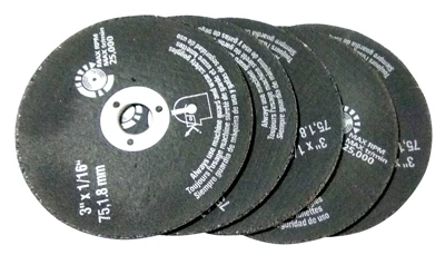 3-inch Cut Off Discs, 5-piece Set For Metal & Concrete