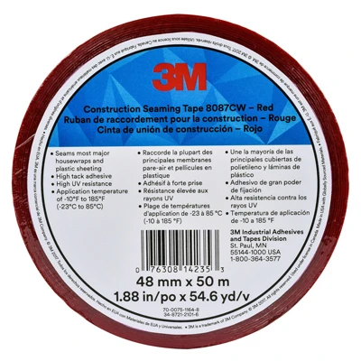 Construction Seaming Tape, Red, 1-7/8 In. x 55 Yds.