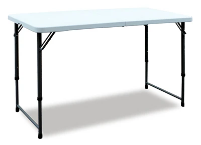 4-foot Folding Table With Adjustable Heights, White, Model Ta2448f
