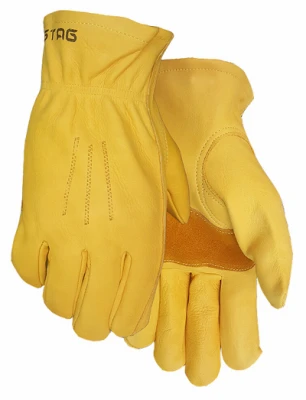 Fencing Work Gloves Men's Medium Premium Gold Cowhide Leather Durable Protection