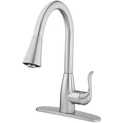 Kitchen Faucet With Pull-Down Spray, Single Handle, Brushed Nickel