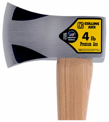 Single-Bit Axe with Wood Handle, 4 Pounds Weight, Durable Construction