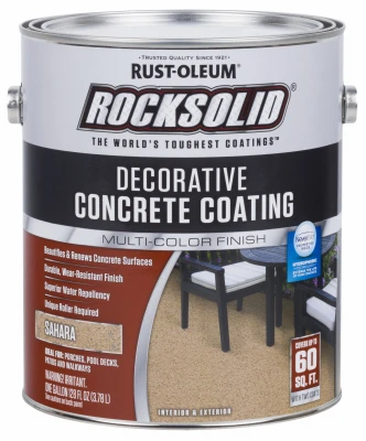 Rocksolid Decorative Concrete Coating, Sahara, 1 Gallon - Durable & Textured Finish