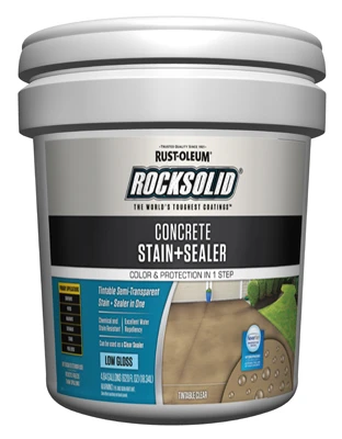 RockSolid Concrete Stain and Sealer Semi-Transparent Low-Gloss Tint Base 5 Gallons
