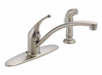 Foundations Kitchen Faucet With Side Spray, Single Handle, Stainless Steel