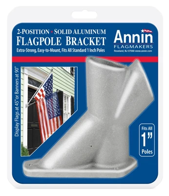 2-Position Aluminum Flagpole Bracket, 1.25-In.