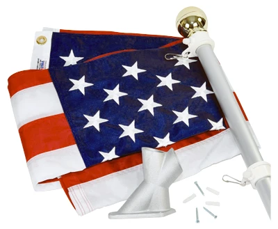 United States Flag Set with 3 by 5 Feet Flag and 6 Feet Pole