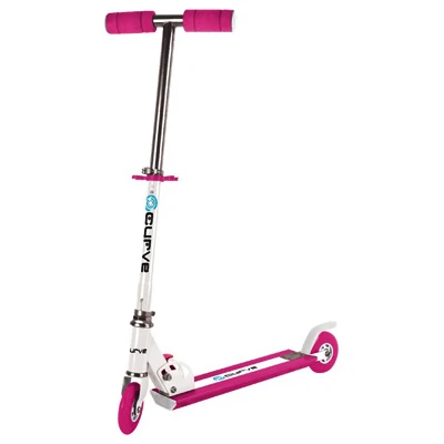 Folding Light-up Scooter, Pink - 120 Mm Front Wheels, Quick Fold Design