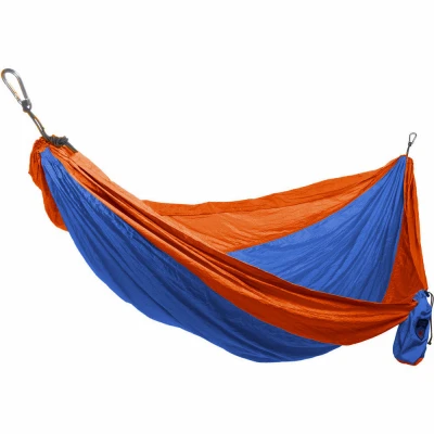 Double Parachute Hammock, Nylon Fabric, Orange and Blue Colors