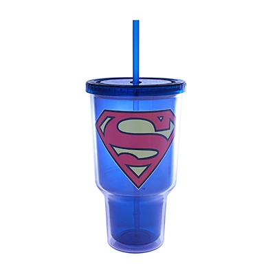 Superman Plastic Cold Cup, 32-ounce With Dc Comics Logo