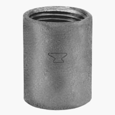 Black Pipe Coupling, Wrot Steel, 3/4 In.