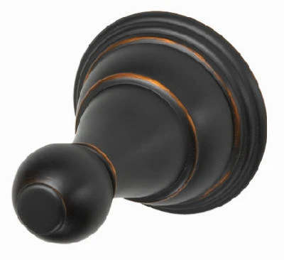 Vintage Robe Hook In Brushed Bronze - Durable Brass Base And Zinc Post