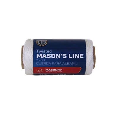 Nylon Mason Line Twine, Twisted, White, #1 x 100 Ft.