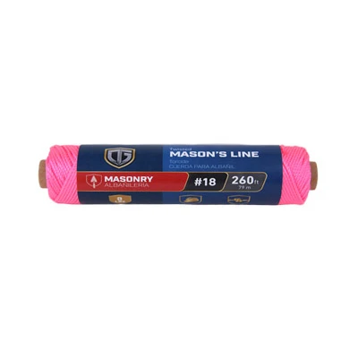Nylon Mason Line Twine, Twisted, Pink, #18 X 260 Feet - Durable And Versatile