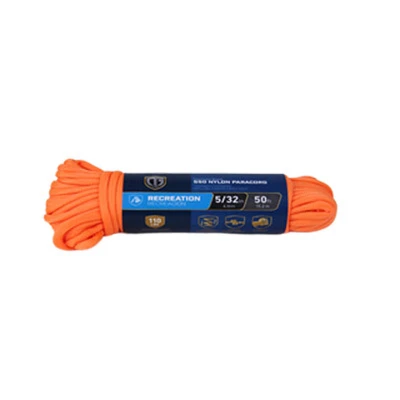 Para Cord 550 Nylon Rope, Orange, 5/32-inch X 50-feet