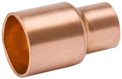 Wrot Copper Pipe Coupling With Stop, 3/8 x 1/4 In.