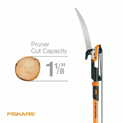 Power-Lever Extendable Pole Saw and Pruner with Adjustable Length from 7 Feet to 14 Feet