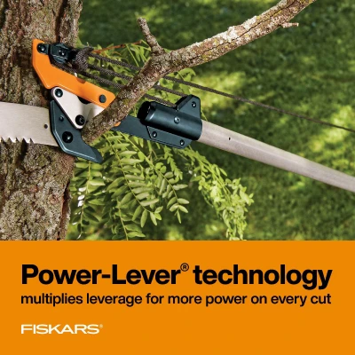 Power-Lever Extendable Pole Saw and Pruner with Adjustable Length from 7 Feet to 14 Feet