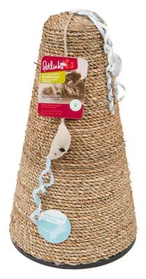 Claw Cone Seagrass Cat Scratch Tower with Catnip Toy