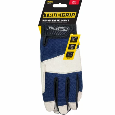 Pigskin Hybrid Leather Impact Work Gloves, L