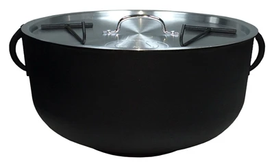 4-gallon Cast Iron Outdoor Cooking Pot With Aluminum Lid And Hooks