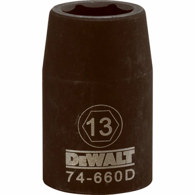 Metric Impact Socket, 6-Point, Black Oxide, 1/2 In. Drive, 13mm