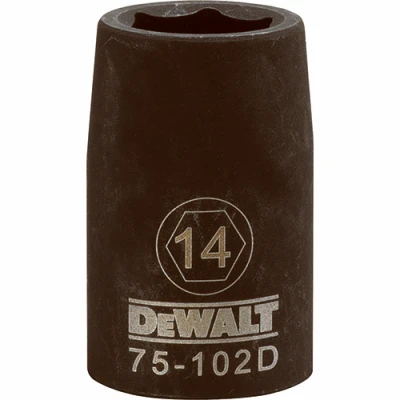 Metric Impact Socket, 6-Point, Black Oxide, 1/2 In. Drive, 14mm