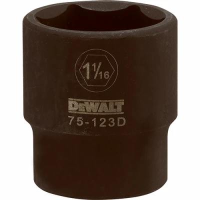 SAE Impact Socket, 6-Point, Black Oxide, 1/2 In. Drive, 1-1/16 In.