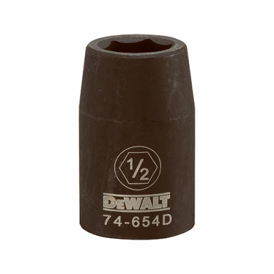 SAE Impact Socket, 6-Point, Black Oxide, 1/2 In. Drive, 1/2 In.