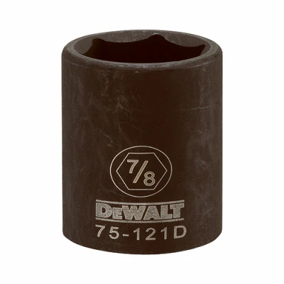 SAE Impact Socket, 6-Point, Black Oxide, 1/2 In. Drive, 7/8 In.