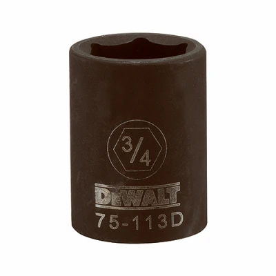 SAE Impact Socket, 6-Point, Black Oxide, 1/2 In. Drive, 3/4 In.