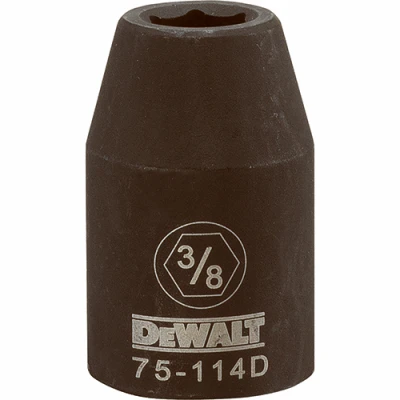 SAE Impact Socket, 6-Point, Black Oxide, 1/2 In. Drive, 3/8 In.