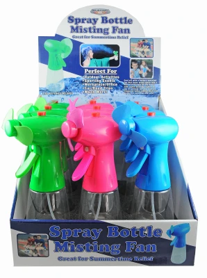 Spray Bottle Misting Fan, Assorted Colors, Includes Batteries